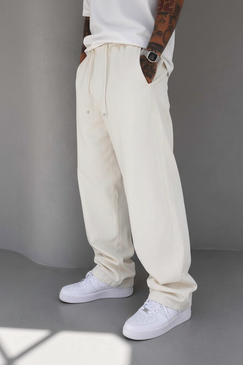 Παντελόνι Cotton Baggy Jogger Studio – Μπεζ