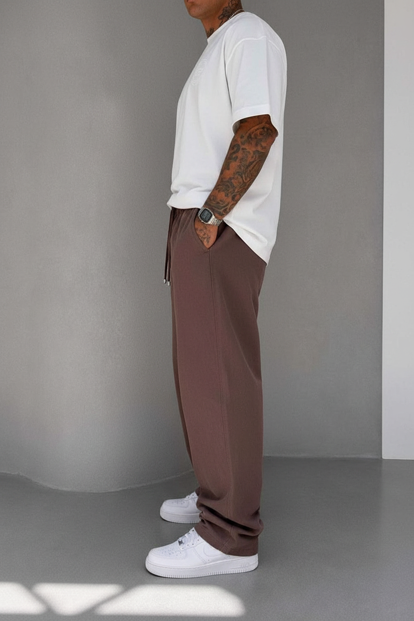 Παντελόνι Cotton Baggy Jogger Studio – Καφέ