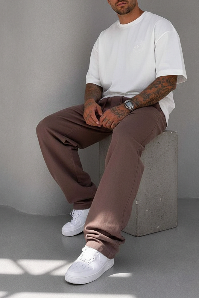 Παντελόνι Cotton Baggy Jogger Studio – Καφέ