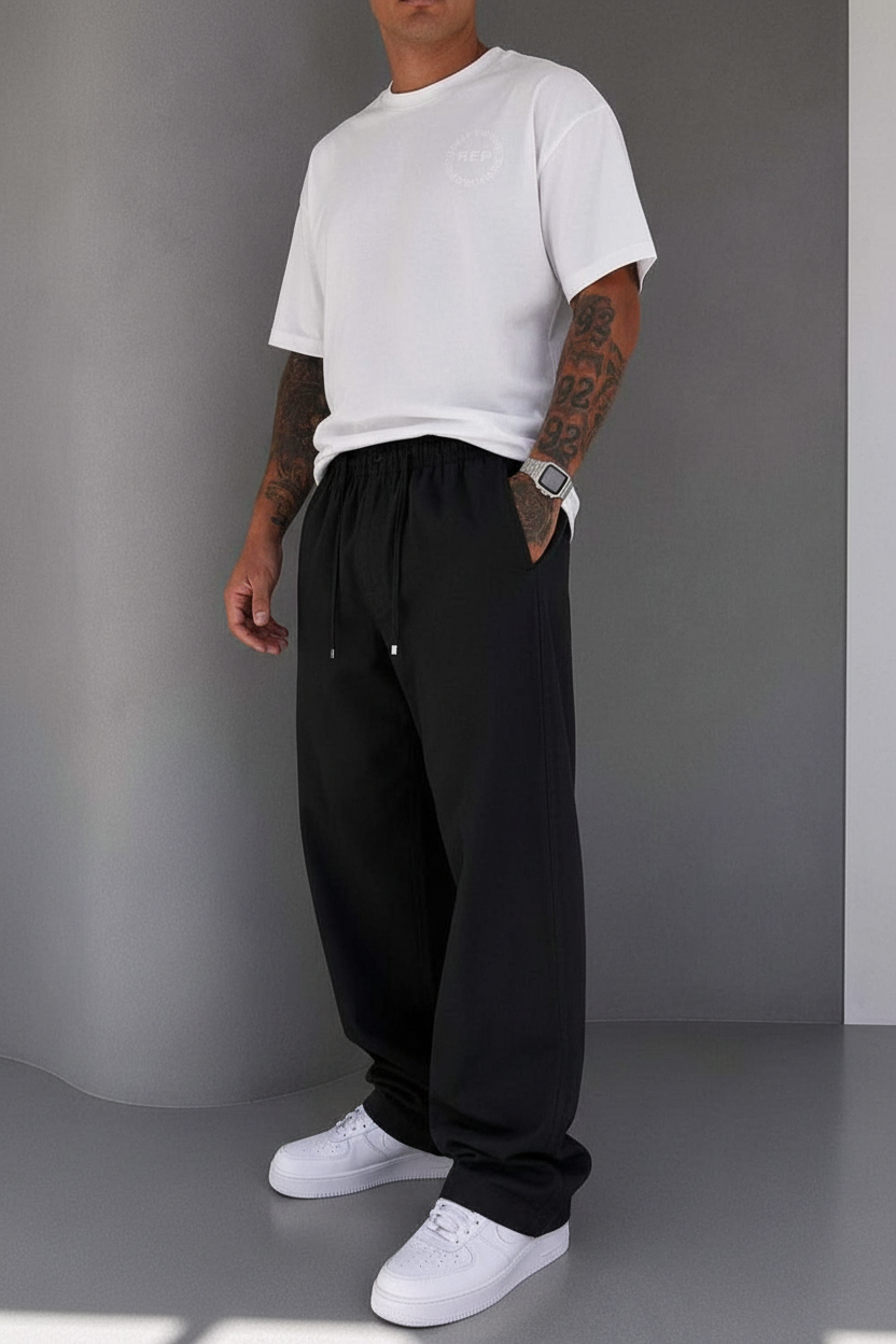Παντελόνι Cotton Baggy Jogger Studio – Μαύρο