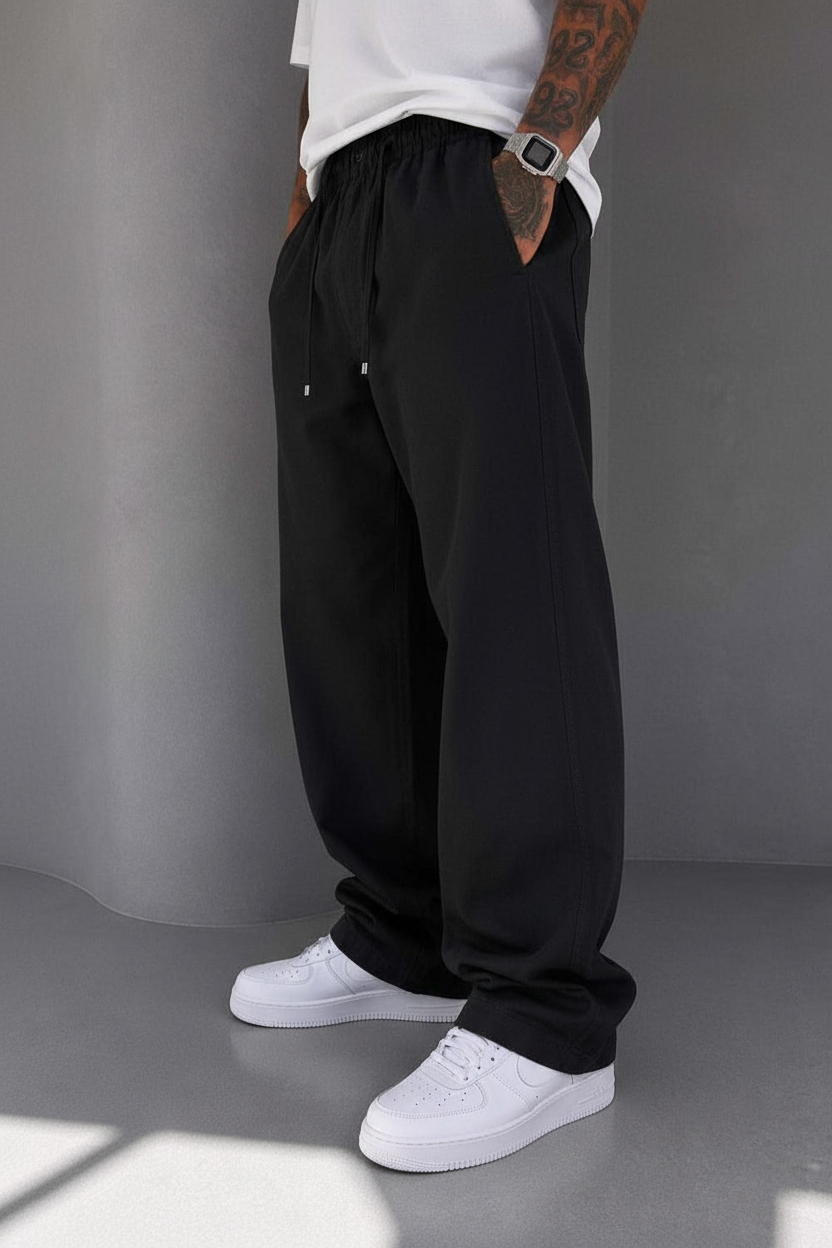 Παντελόνι Cotton Baggy Jogger Studio – Μαύρο