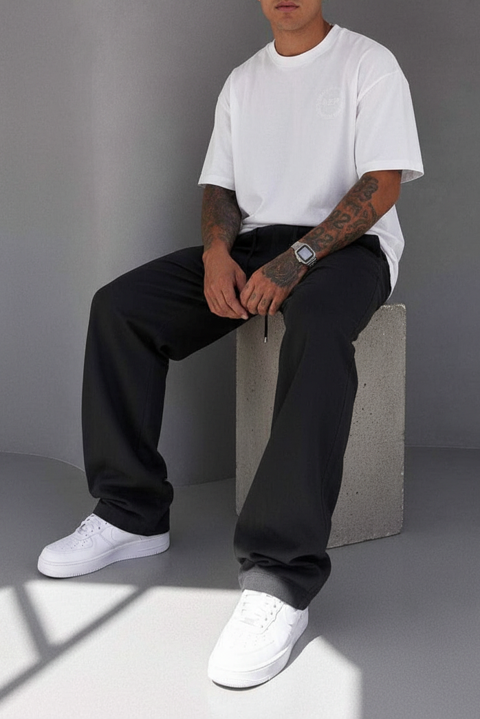 Παντελόνι Cotton Baggy Jogger Studio – Μαύρο