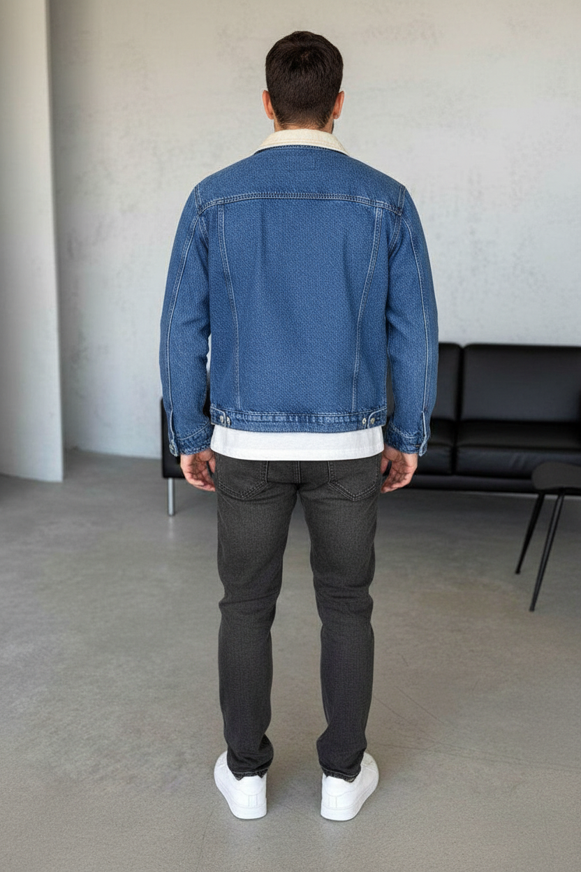 Τζιν Τζάκετ Denim Studio Contrast Collar – Μπλε