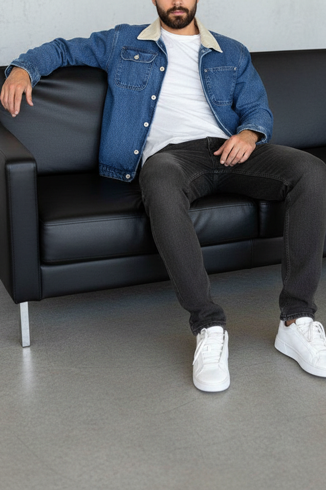 Τζιν Τζάκετ Denim Studio Contrast Collar – Μπλε
