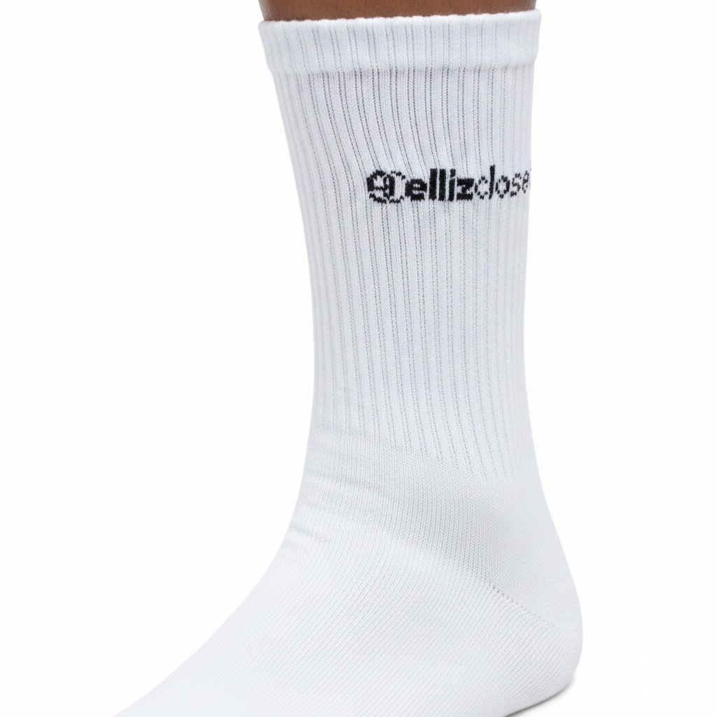 EllizCloset Basic Cotton Socks-Λευκό