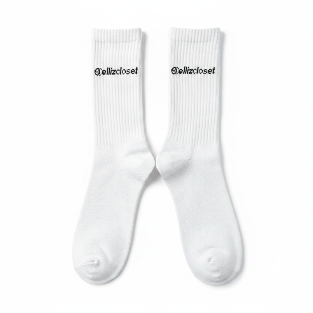 EllizCloset Basic Cotton Socks-Λευκό