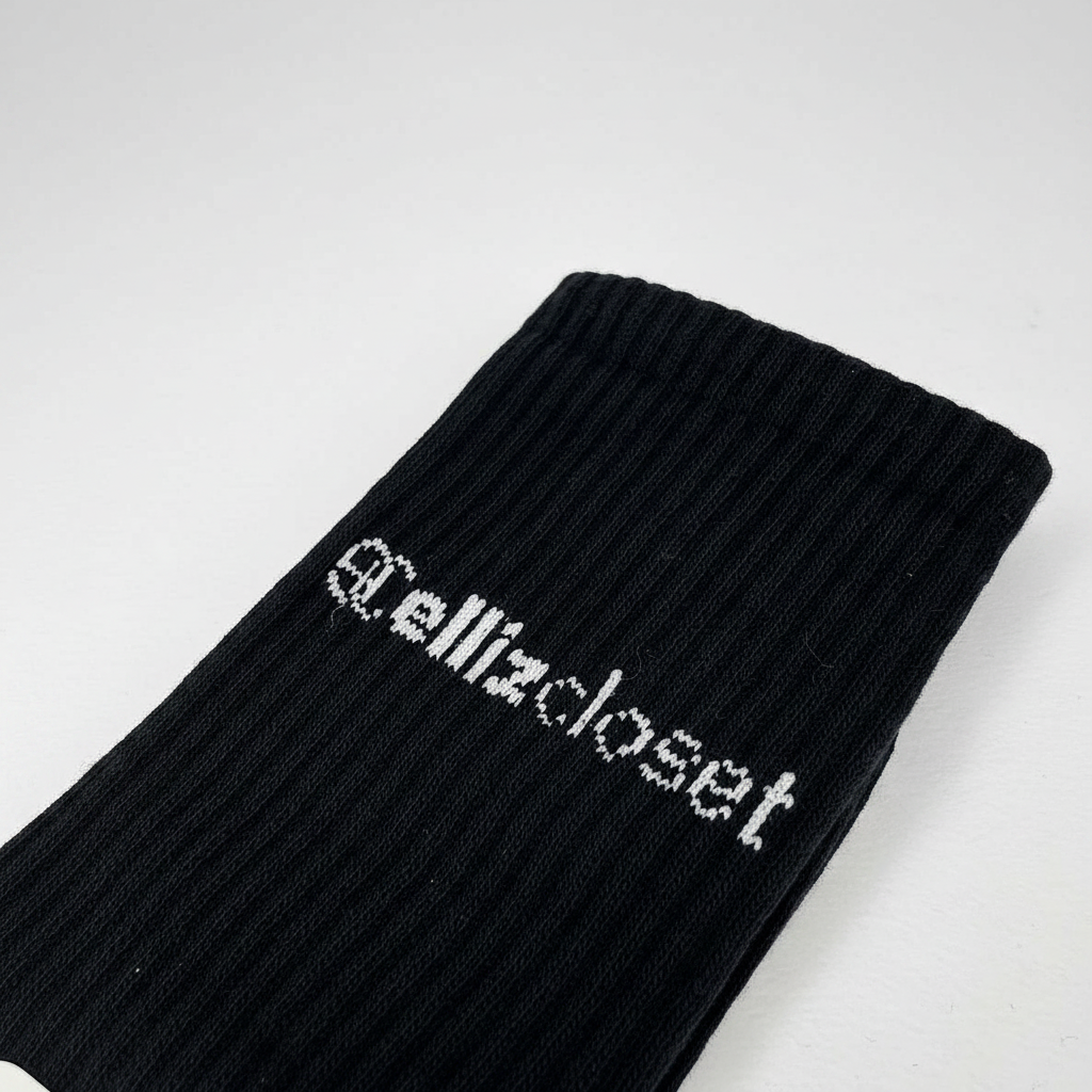 EllizCloset Basic Cotton Socks-Μαύρο