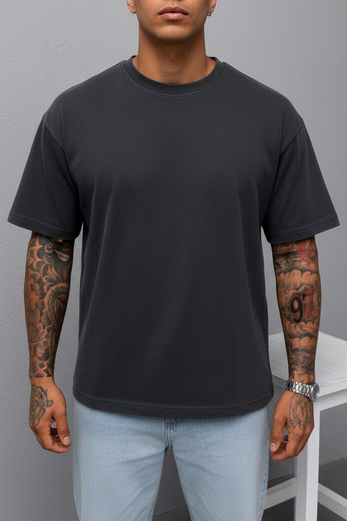 T-Shirt Relax Fit- Μαύρο