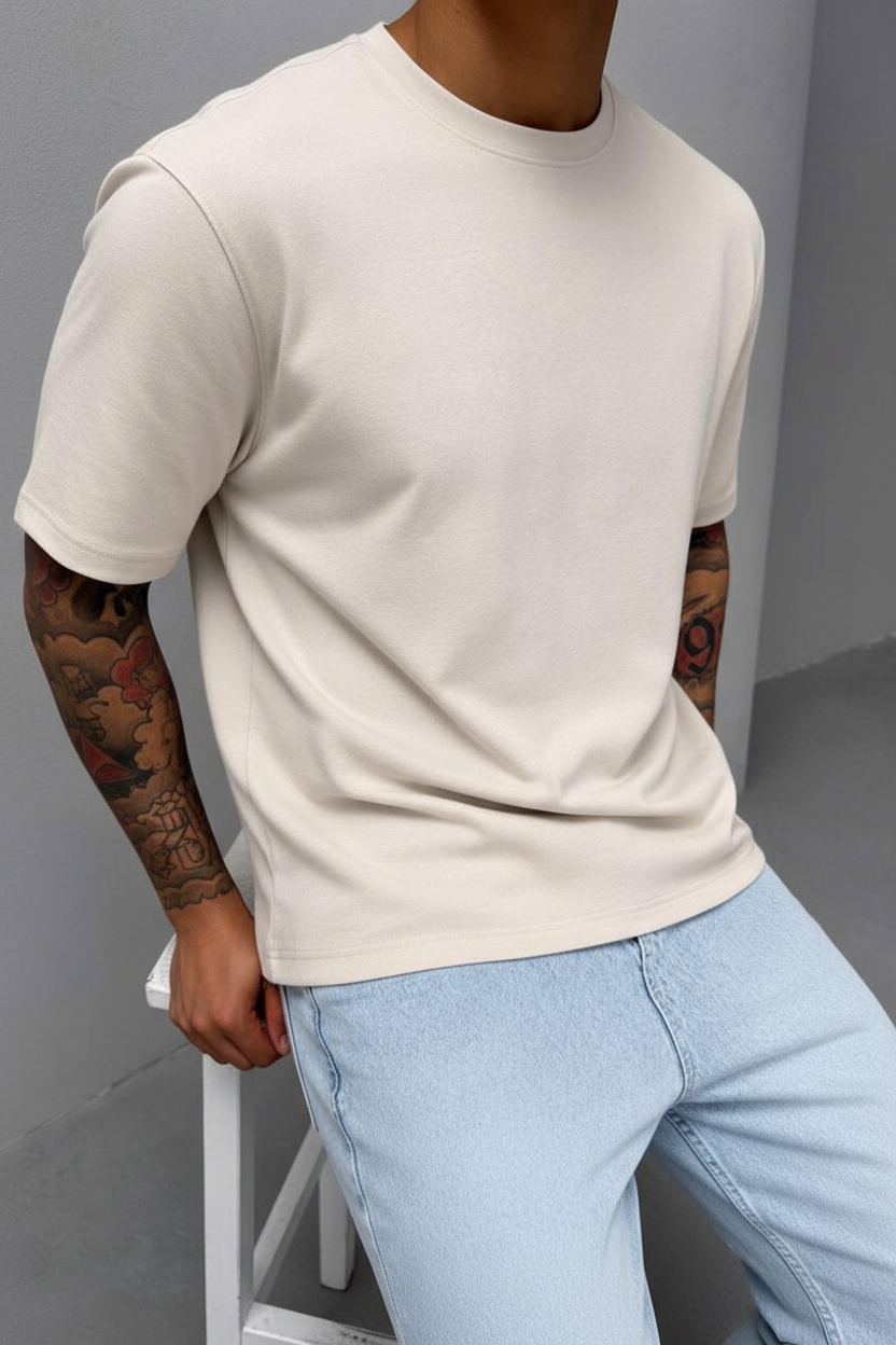 T-Shirt Relax Fit- Μπεζ