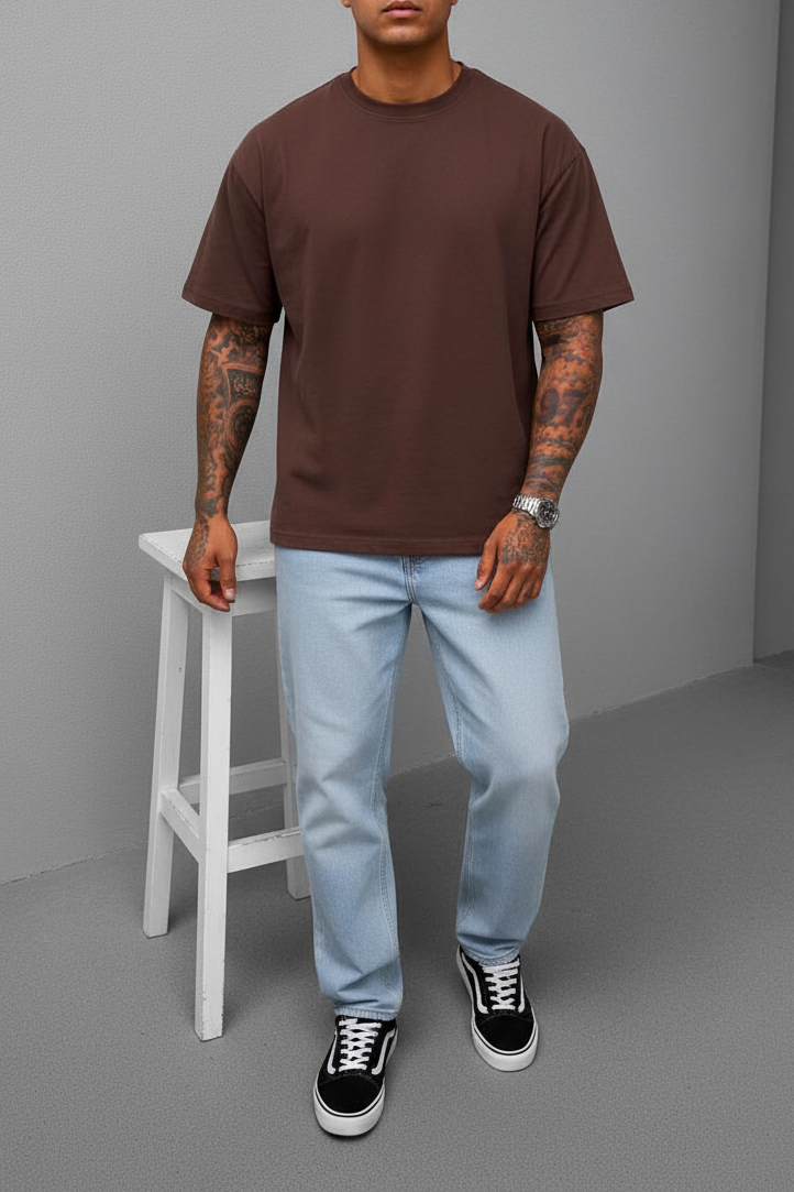 T-Shirt Relax Fit- Καφέ