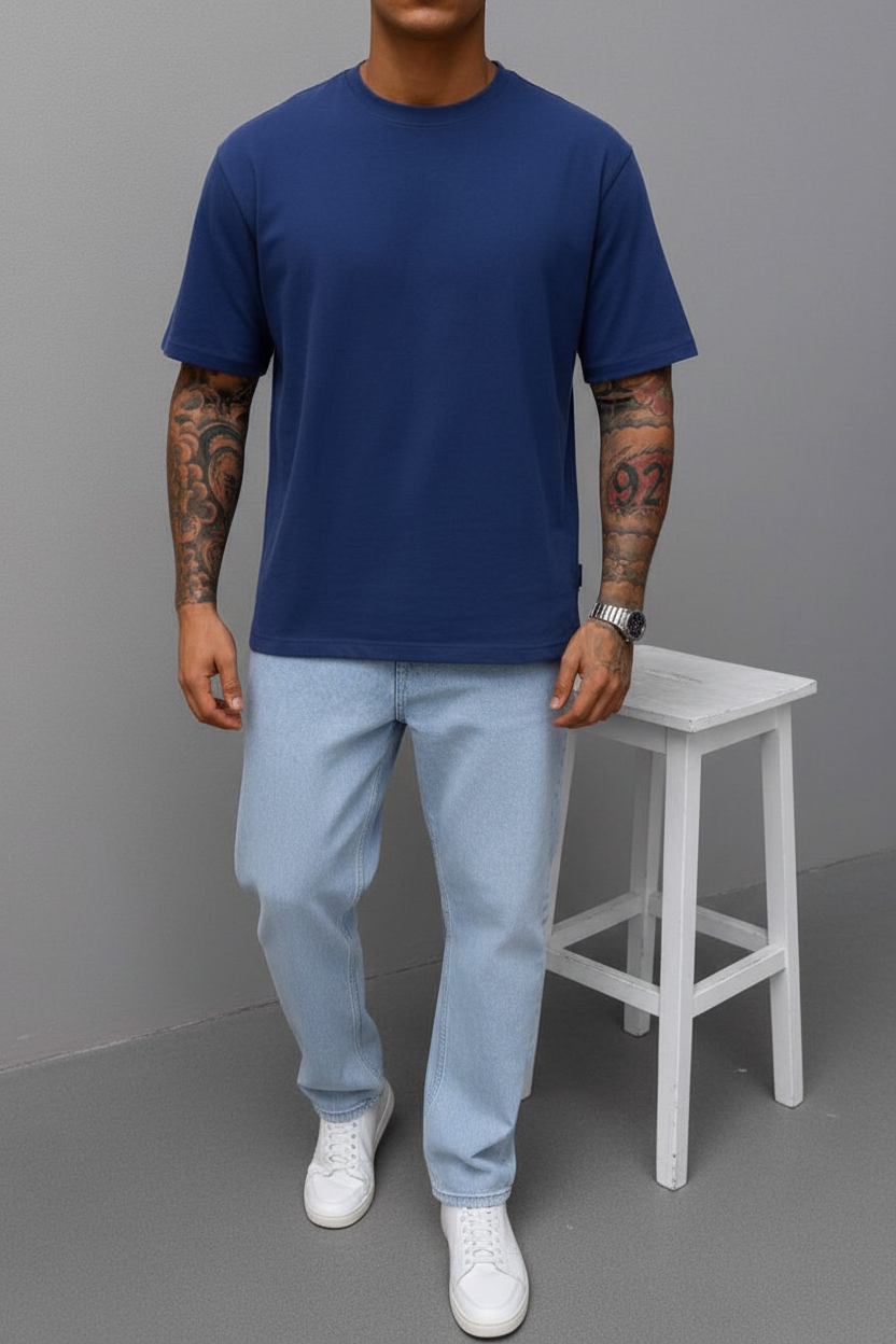 T-Shirt Relax Fit-   Μπλε