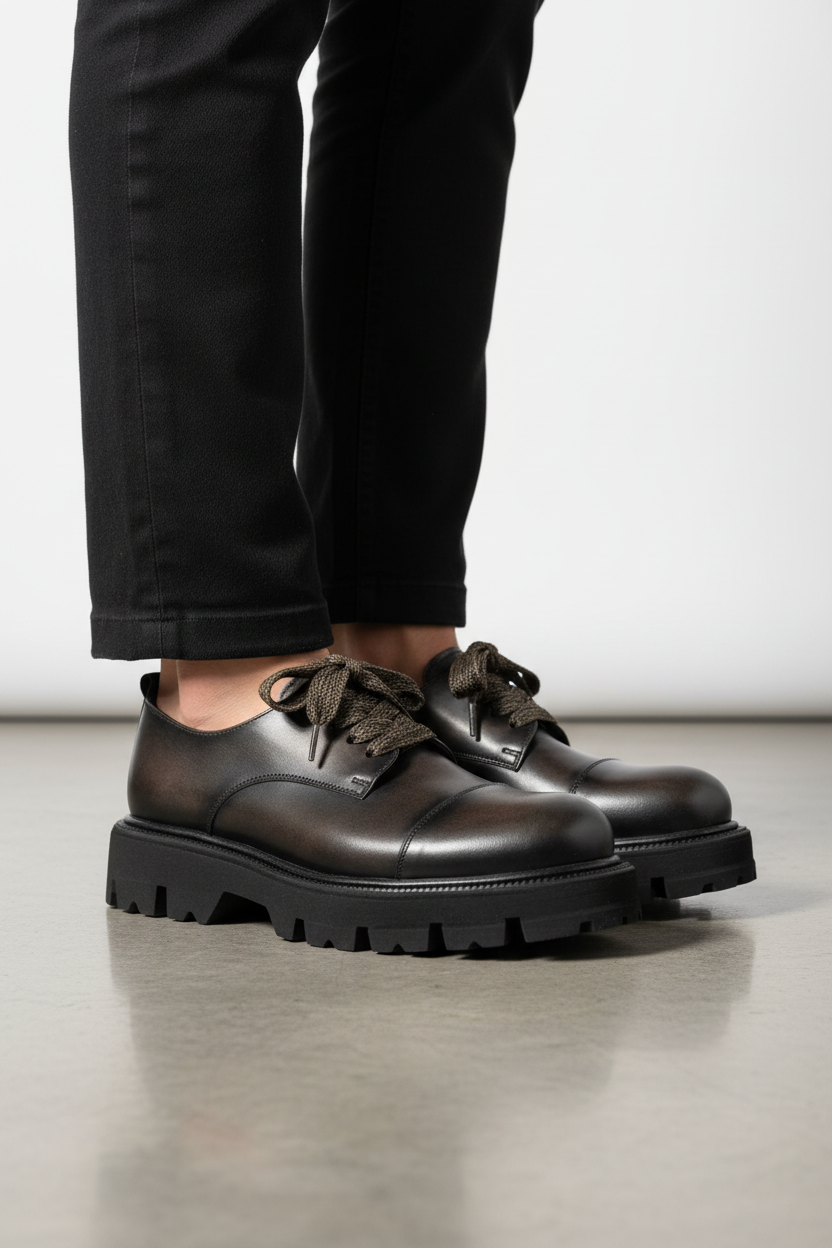 Χειροποίητα Δερμάτινα Παπούτσια Leather Rock Derby Studio –  Καφέ