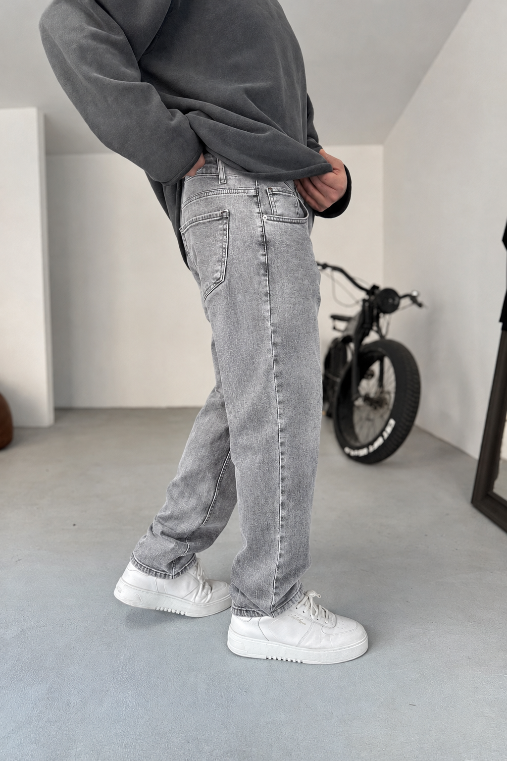 Basic Regular Fit Τζιν  Με Ελαστικότητα – Ξεβαμμένο Γκρι