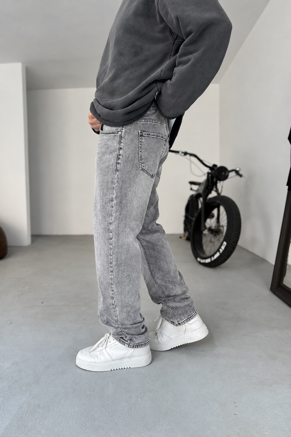 Basic Regular Fit Τζιν  Με Ελαστικότητα – Ξεβαμμένο Γκρι