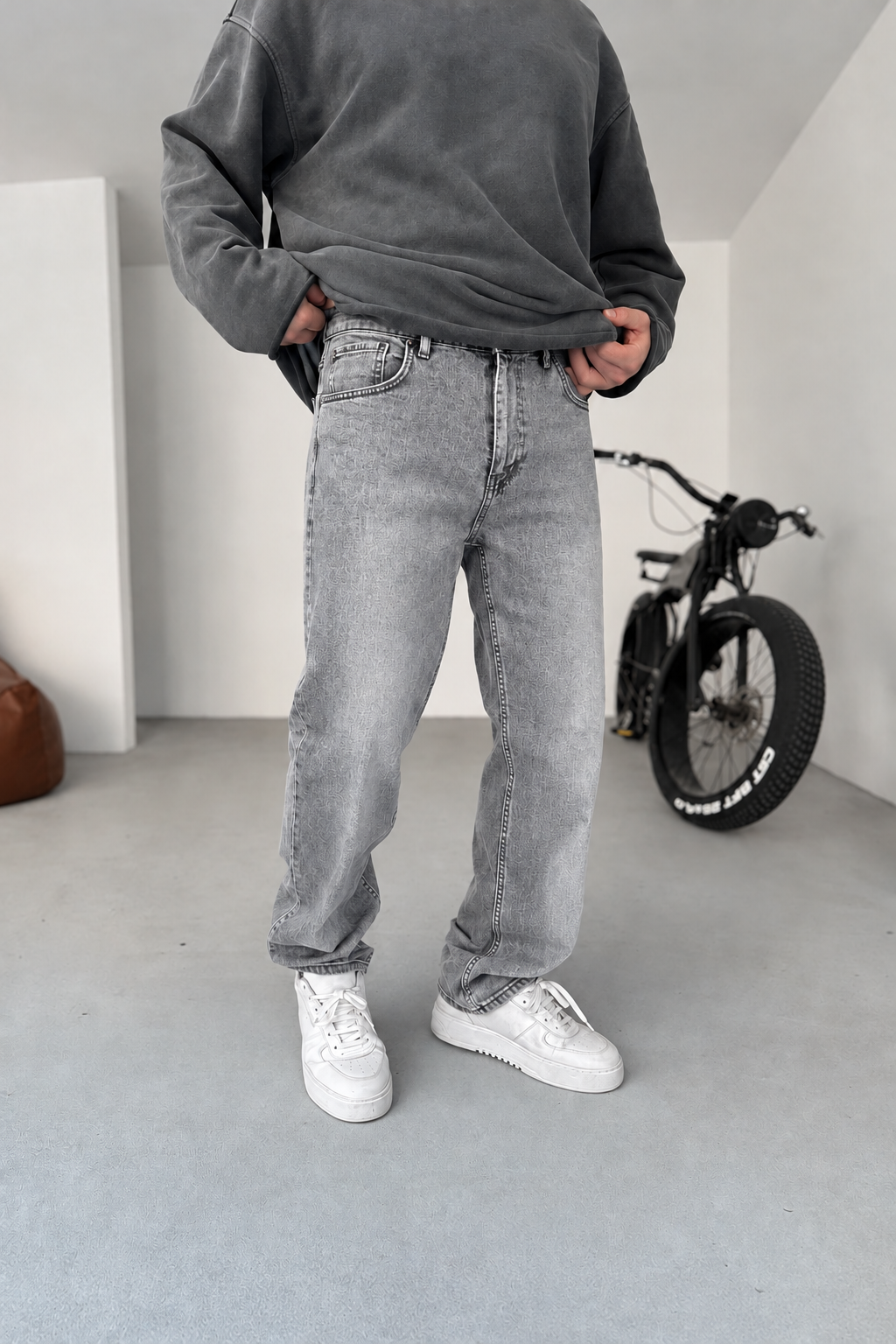 Basic Regular Fit Τζιν  Με Ελαστικότητα – Ξεβαμμένο Γκρι