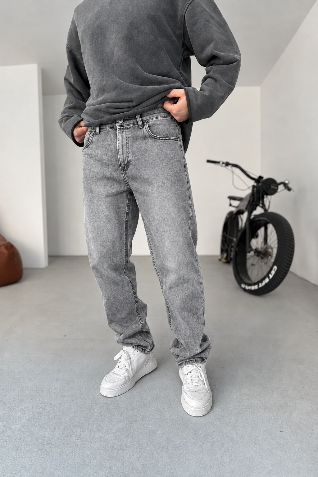 Basic Regular Fit Τζιν  Με Ελαστικότητα – Ξεβαμμένο Γκρι
