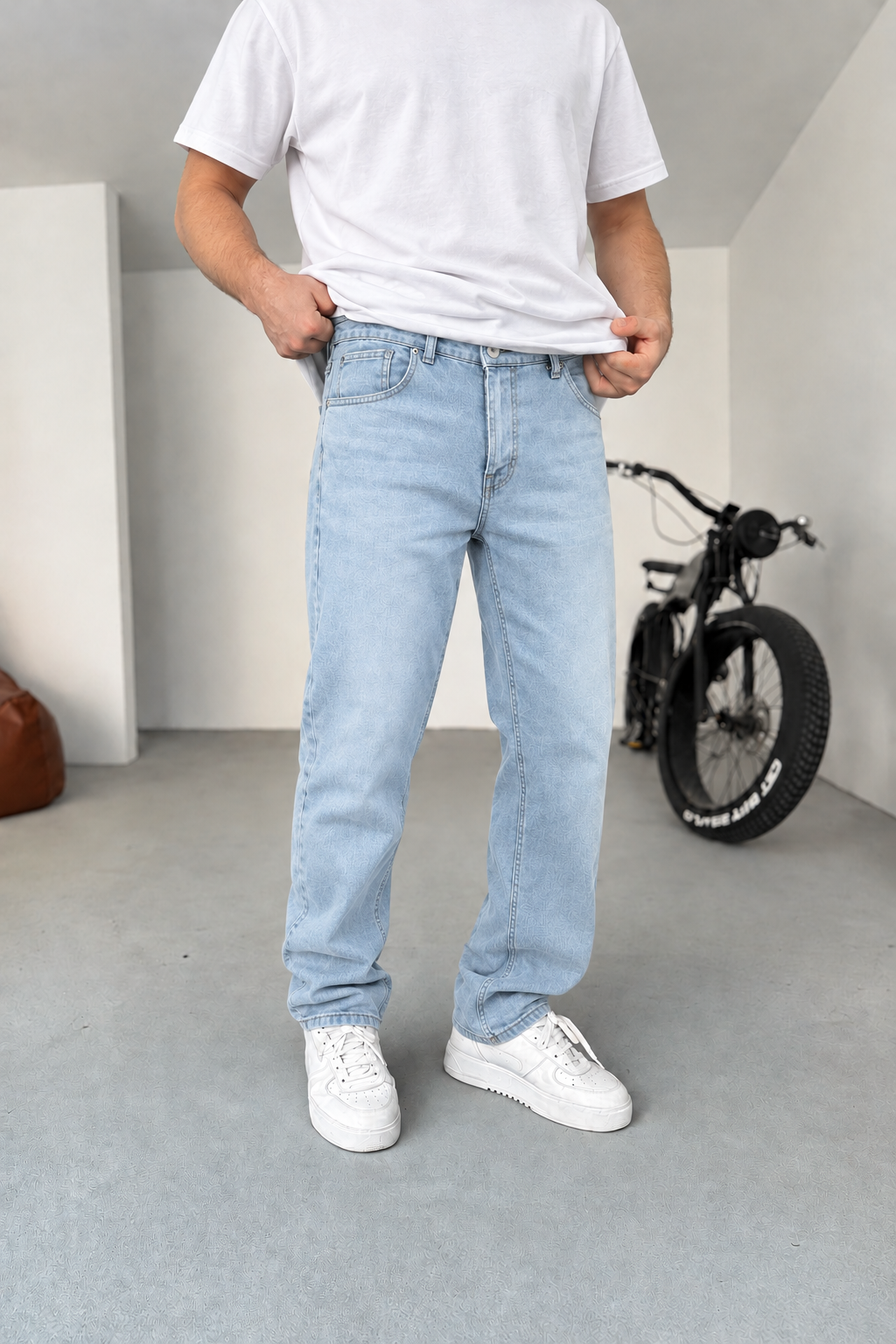 Regular Fit Stretch Jeans – Sky Blue