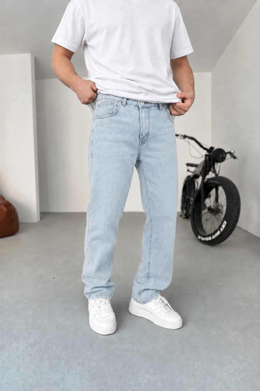 Basic Regular Fit Τζιν  Με Ελαστικότητα – Γαλάζιο του Πάγου