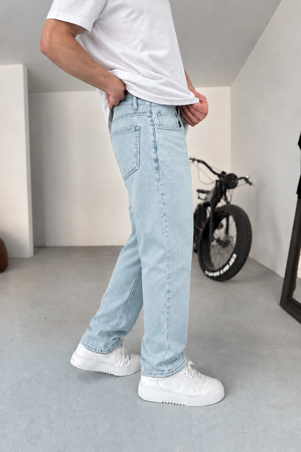 Basic Regular Fit Τζιν  Με Ελαστικότητα – Γαλάζιο του Πάγου
