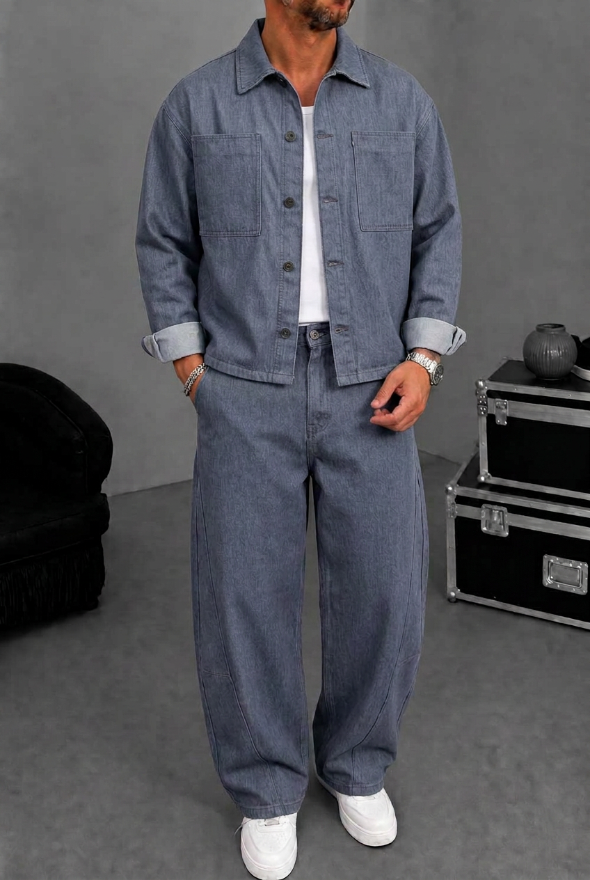 Denim Co-ord Azure Set – Denim Blue