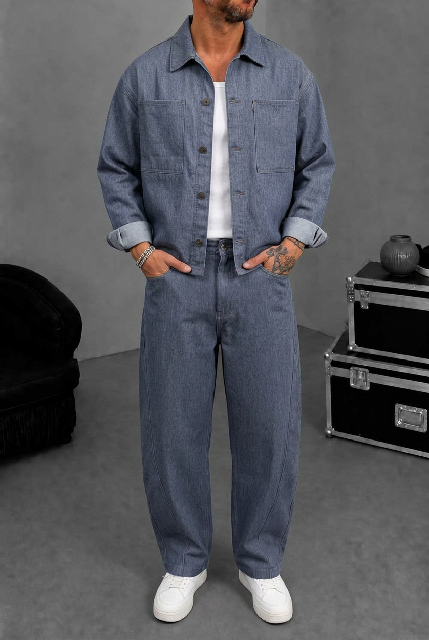 Denim Co-ord Azure Set – Denim Blue