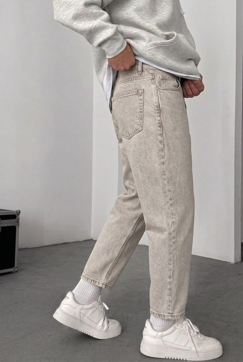 Loose Fit Jeans – Sand Beige