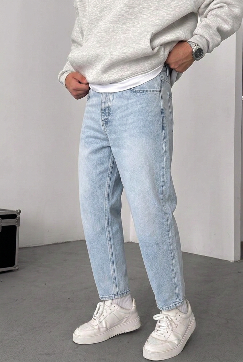 Basic Παντελόνι Τζιν Loose Fit– Του  Παγου
