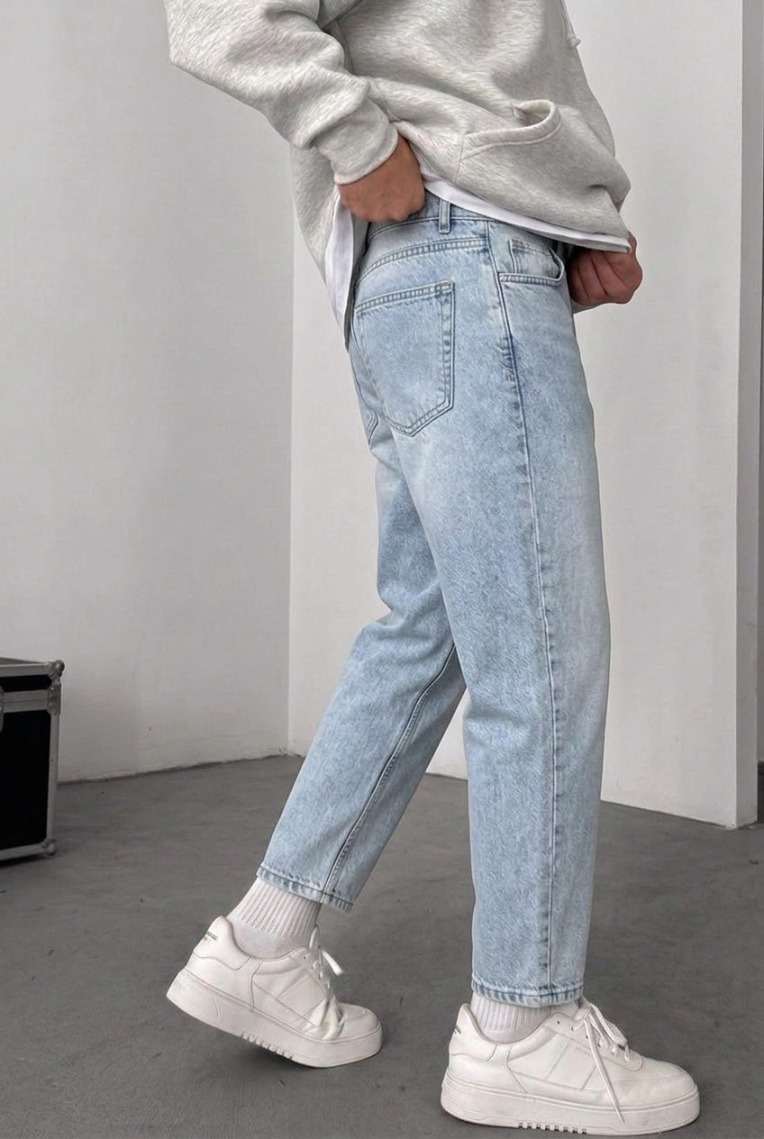 Basic Παντελόνι Τζιν Loose Fit– Του  Παγου