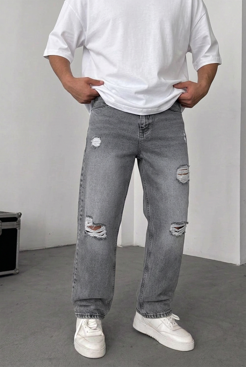Relaxed Baggy Trousers – Charcoal