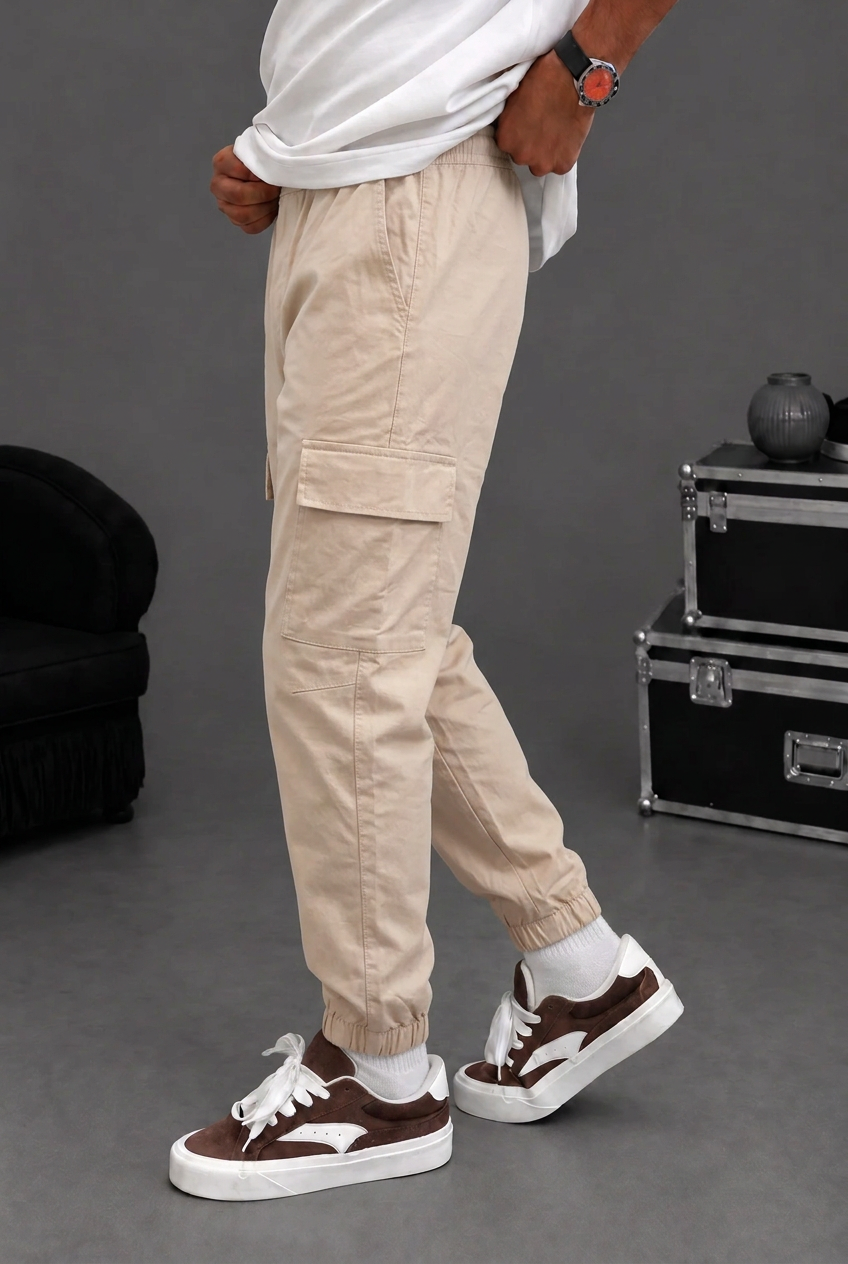 Cargo Jogger Urban Utility Trousers – Beige