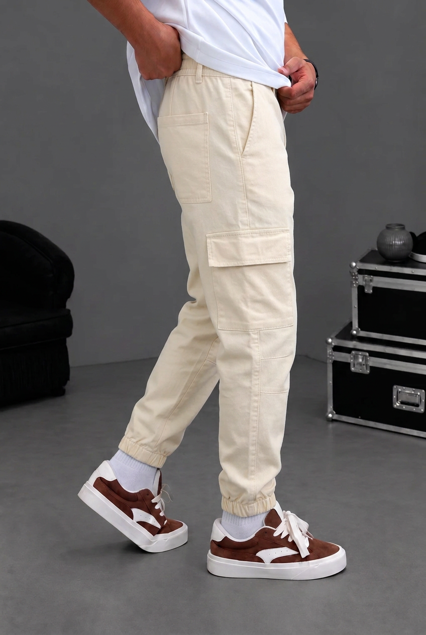 Cargo Jogger Urban Utility Trousers – Ecru
