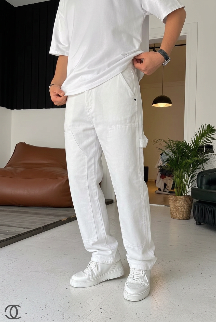 Baggy Urban Jeans – White