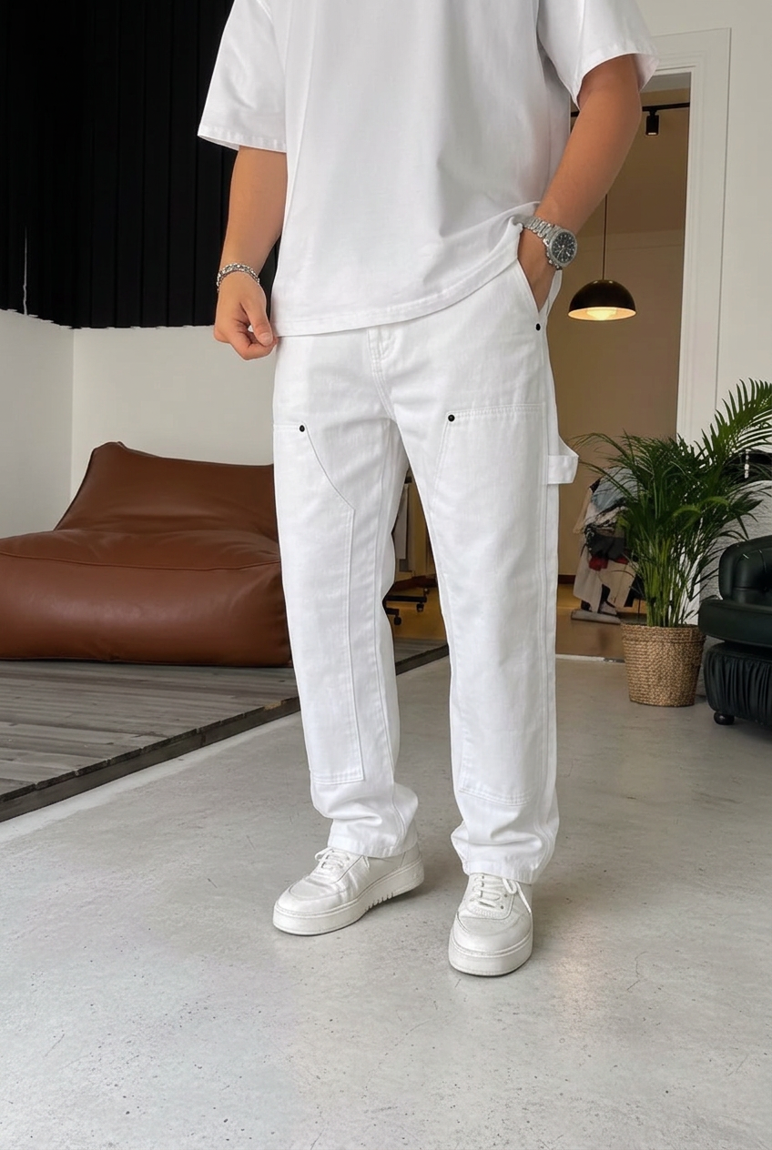 Baggy Urban Jeans – White