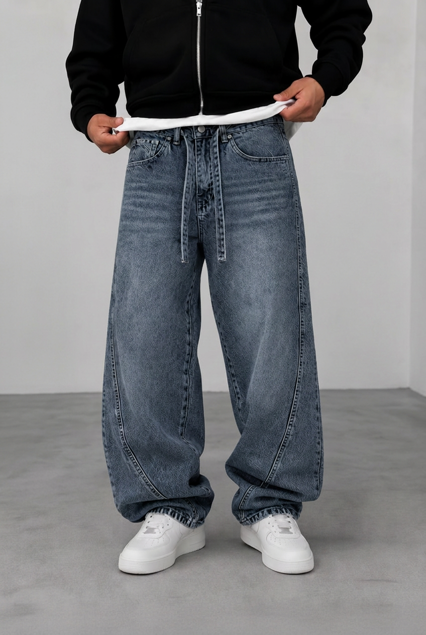 Denim Urban Relaxed Baggy Trousers Studio – Faded Blue