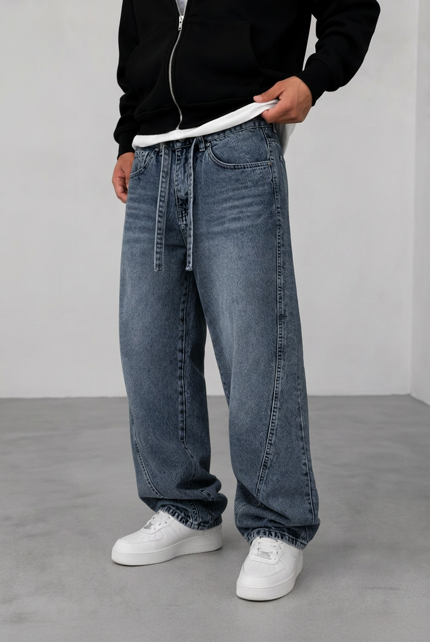 Denim Urban Relaxed Baggy Trousers Studio – Faded Blue