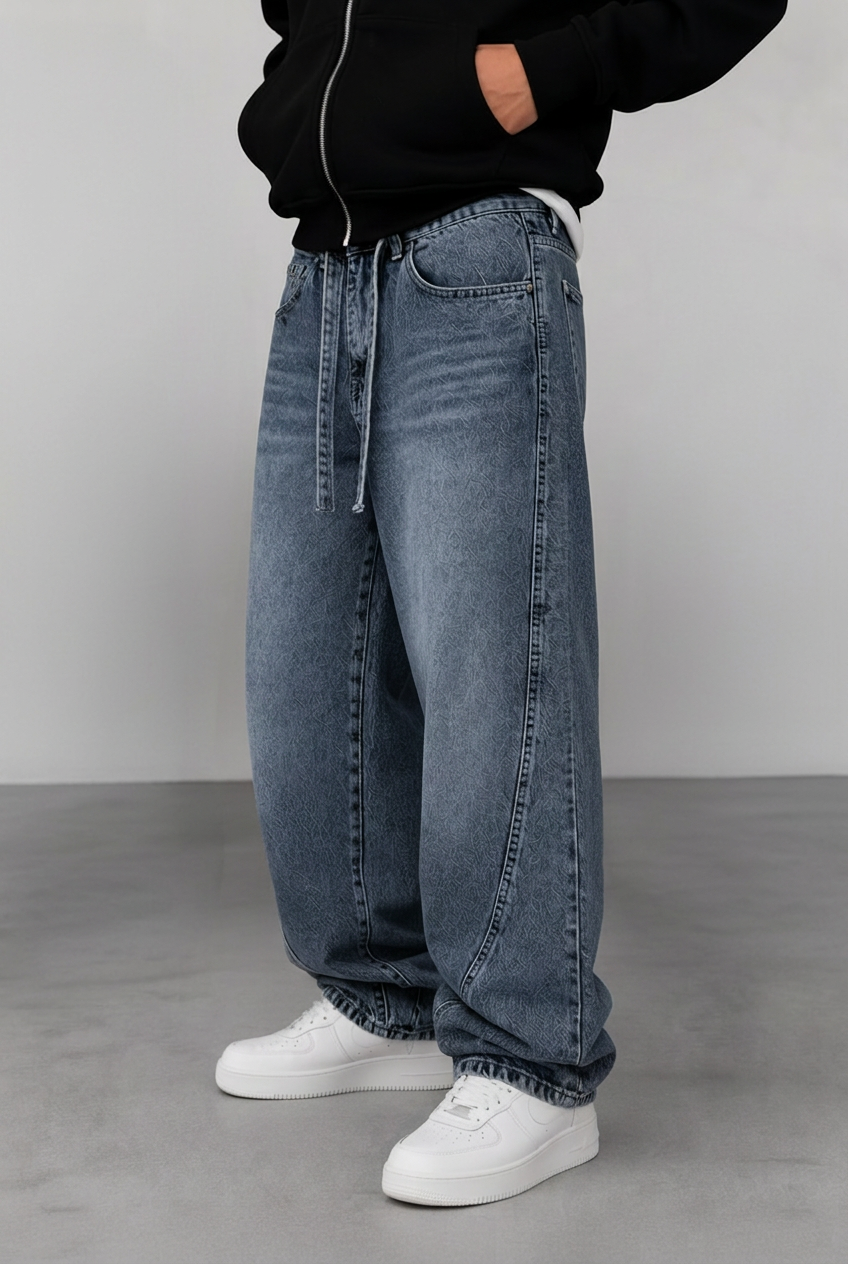 Denim Urban Relaxed Baggy Trousers Studio – Faded Blue
