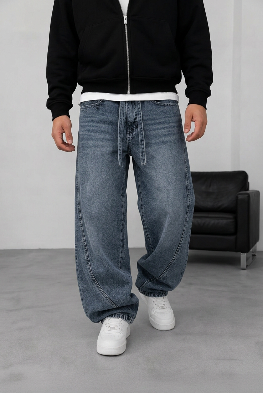 Denim Urban Relaxed Baggy Trousers Studio – Faded Blue