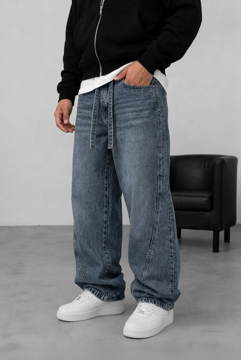 Denim Urban Relaxed Baggy Trousers Studio – Faded Blue