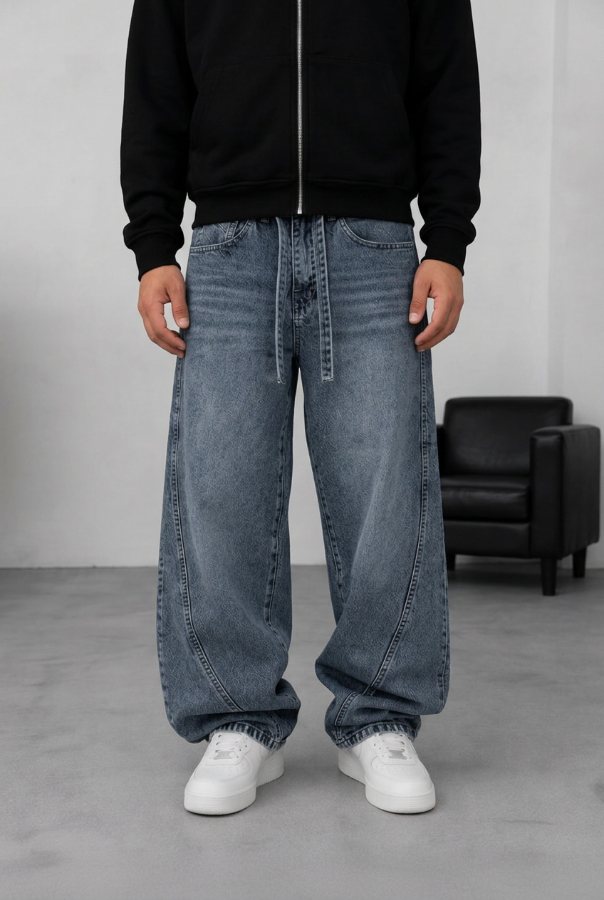 Denim Urban Relaxed Baggy Trousers Studio – Faded Blue