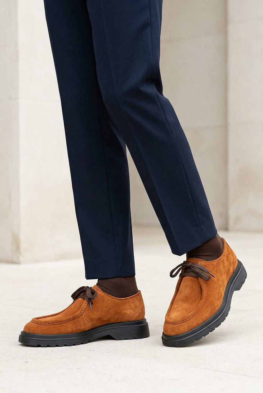 Handmade Suede Urban Derby Studio – Tan
