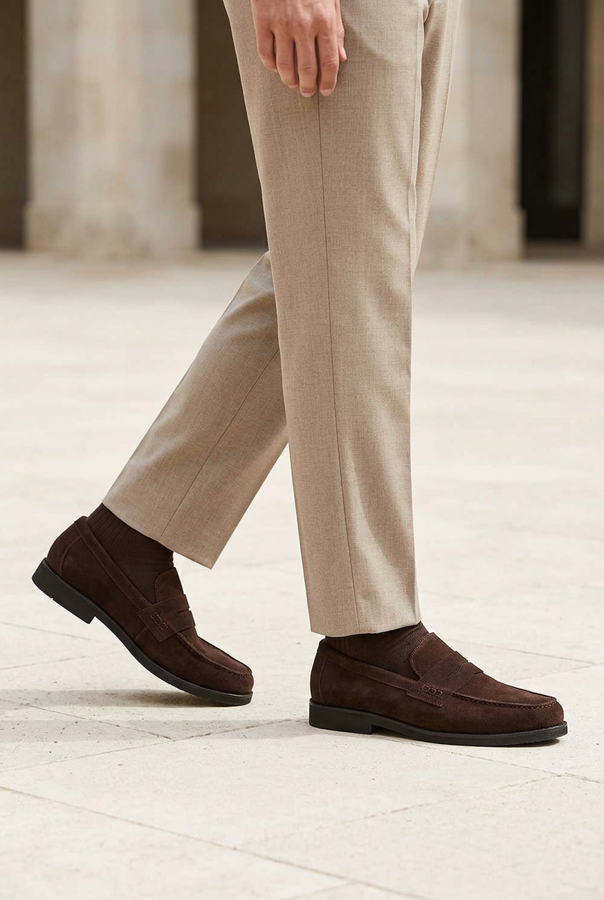Handmade Flat Suede Urban Loafers Studio – Dark Brown