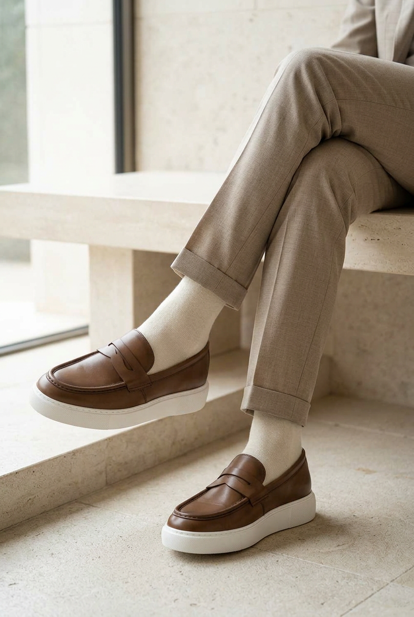 Handmade Leather Penny Loafers Studio – Brown