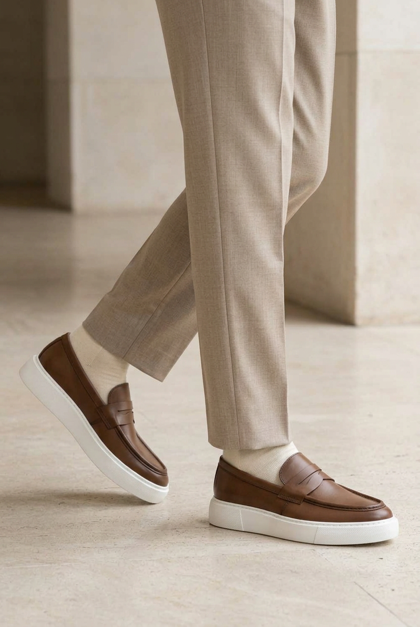 Handmade Leather Penny Loafers Studio – Brown