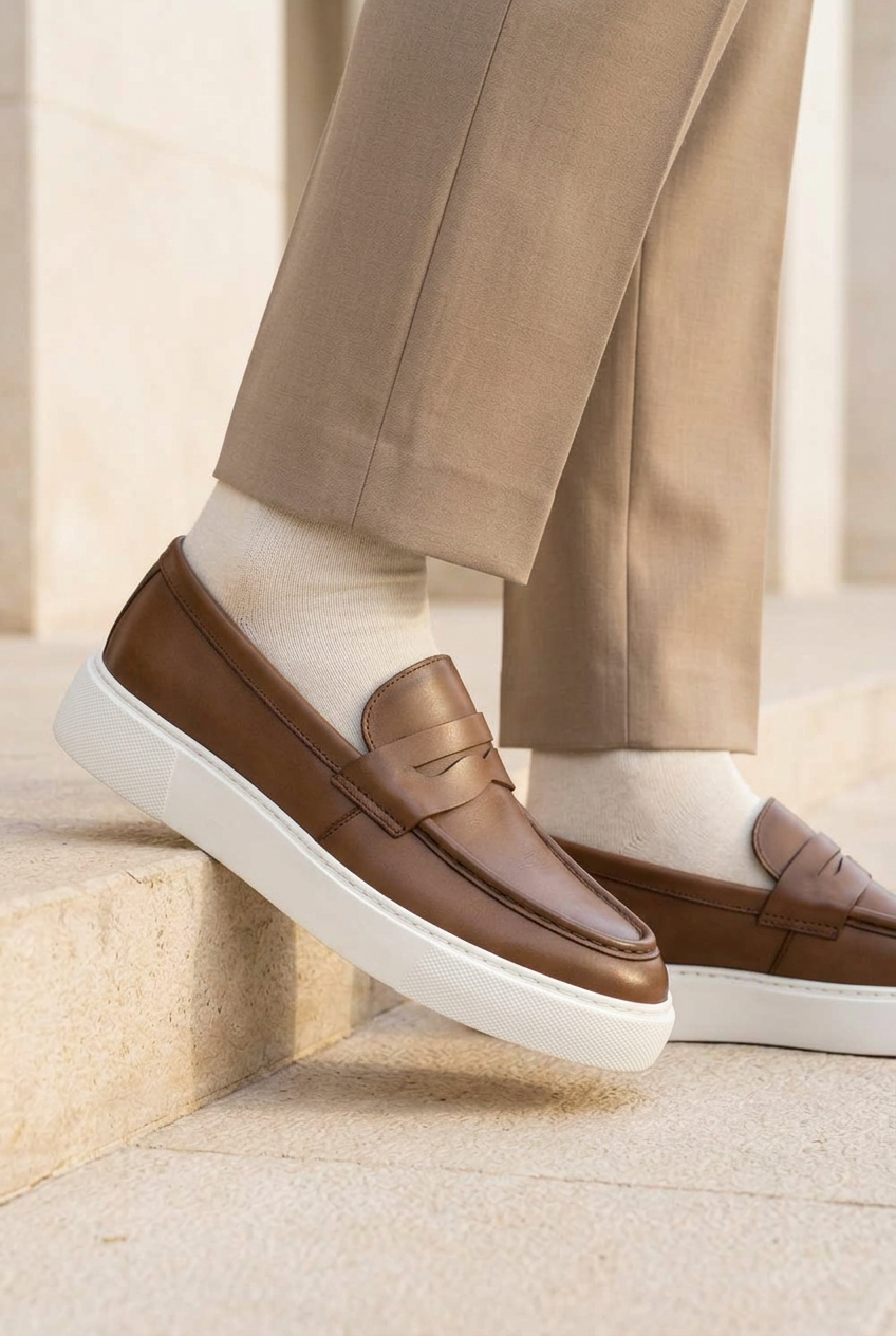 Handmade Leather Penny Loafers Studio – Brown