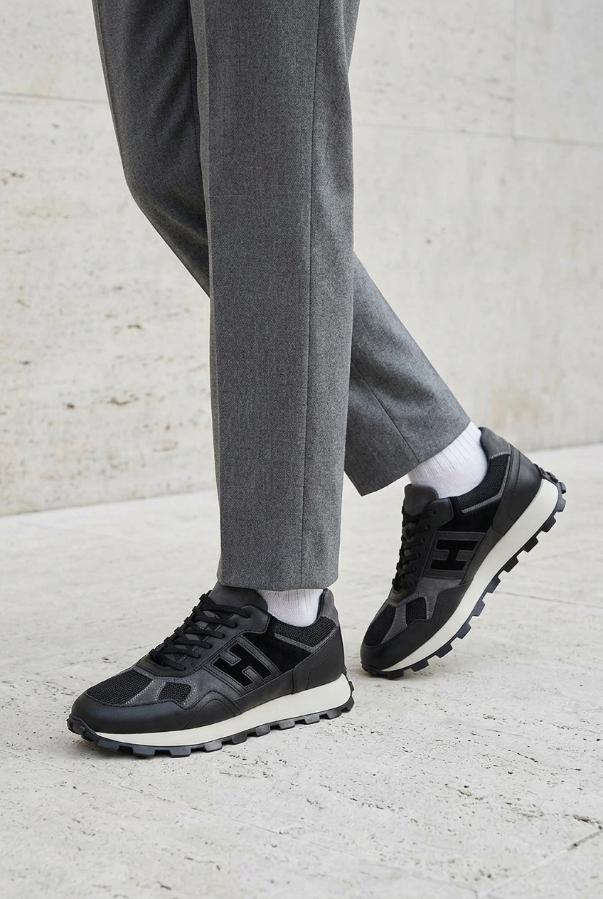 Αθλητικά Παπούτσια Suede Retro Runner Studio – Μαύρο