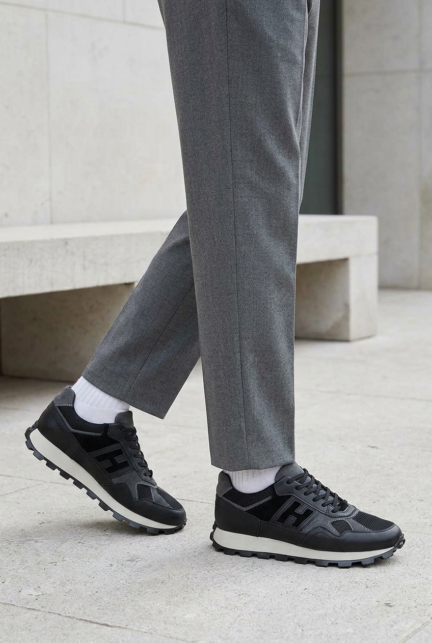 Αθλητικά Παπούτσια Suede Retro Runner Studio – Μαύρο