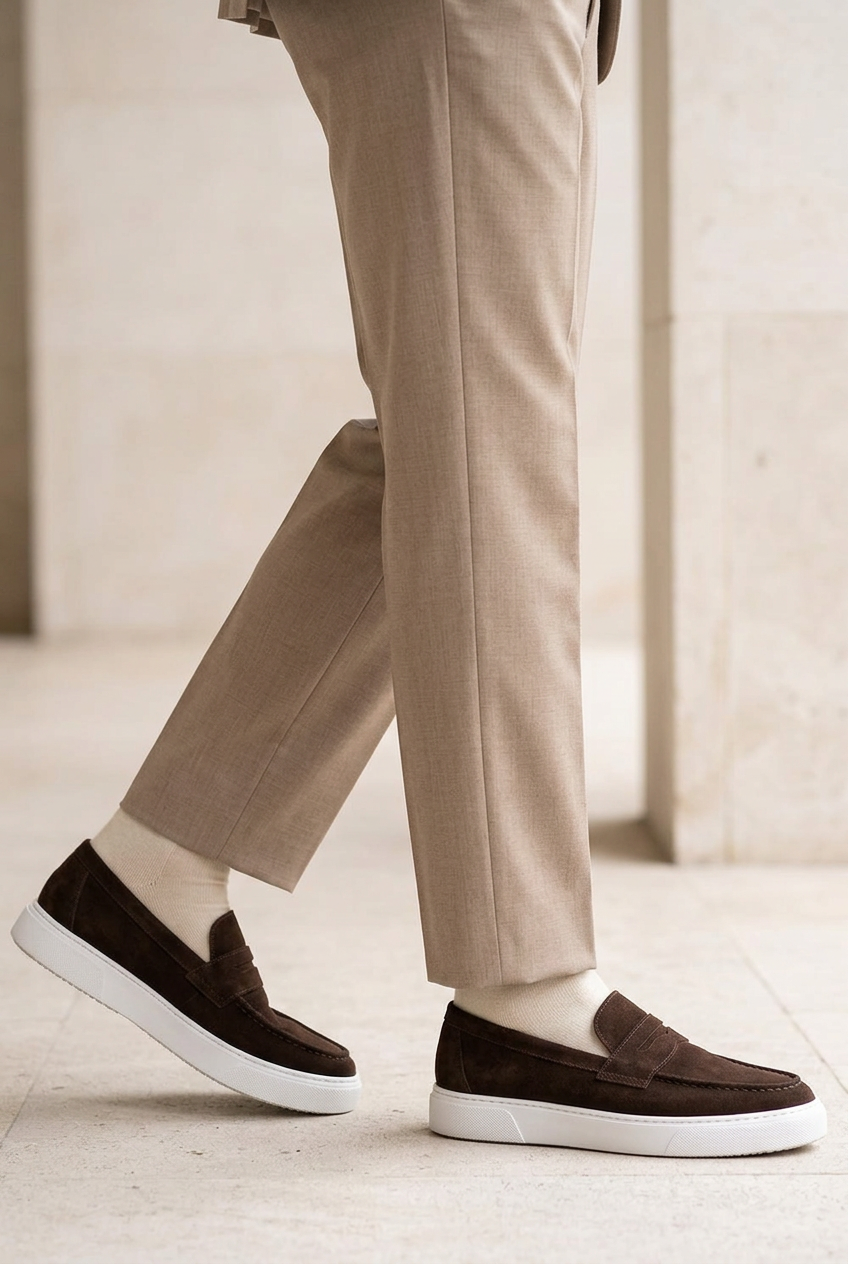 Χειροποίητα Παπούτσια  Suede Urban Loafers Studio – Καφέ