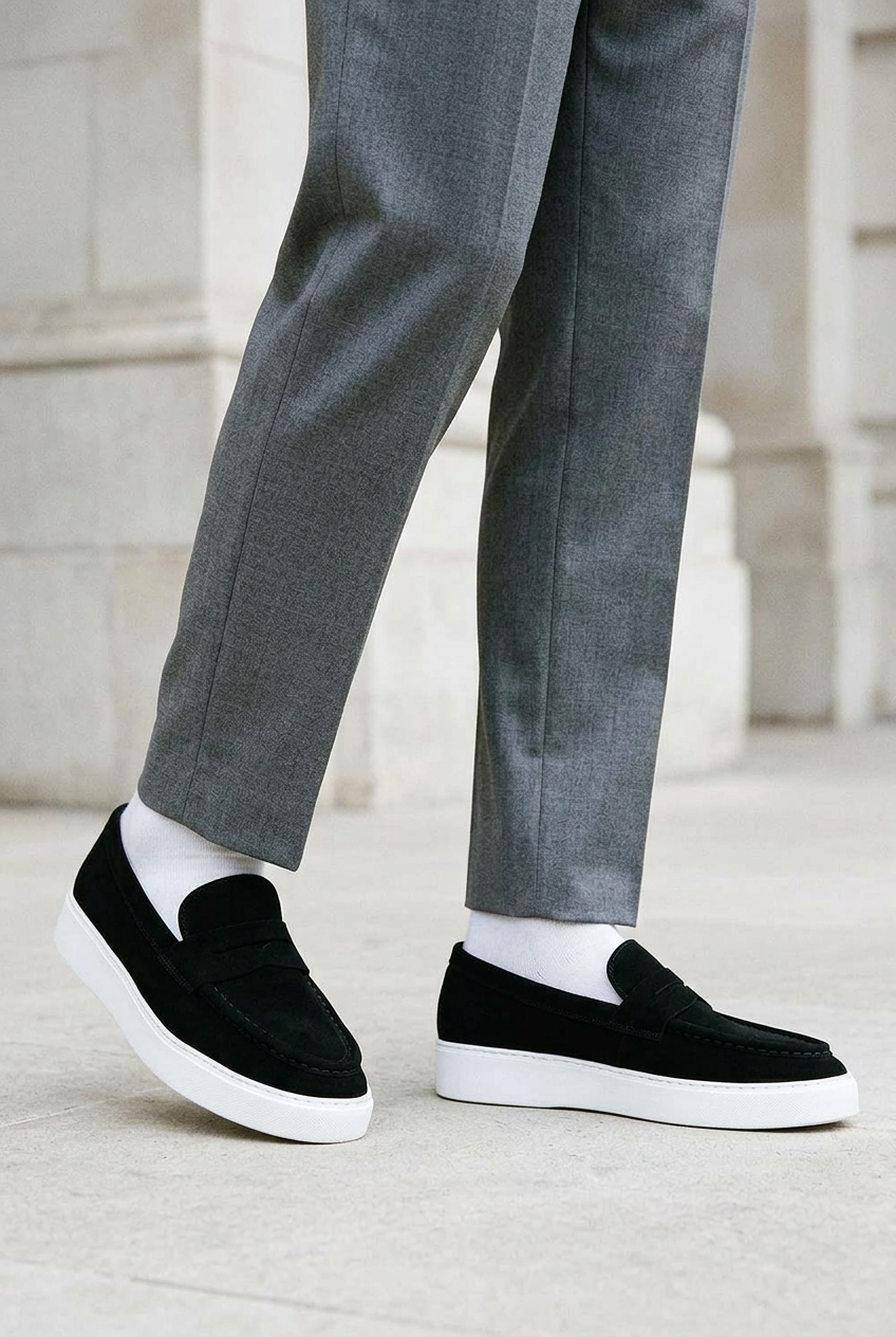 Handmade Suede Urban Loafers Studio – Black