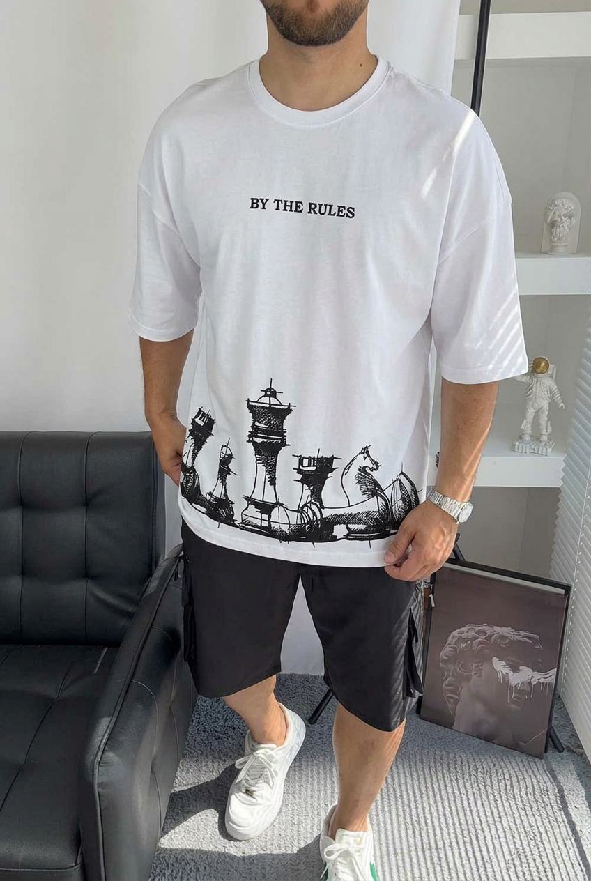 Oversized T- shirt By The Rules - Λευκό