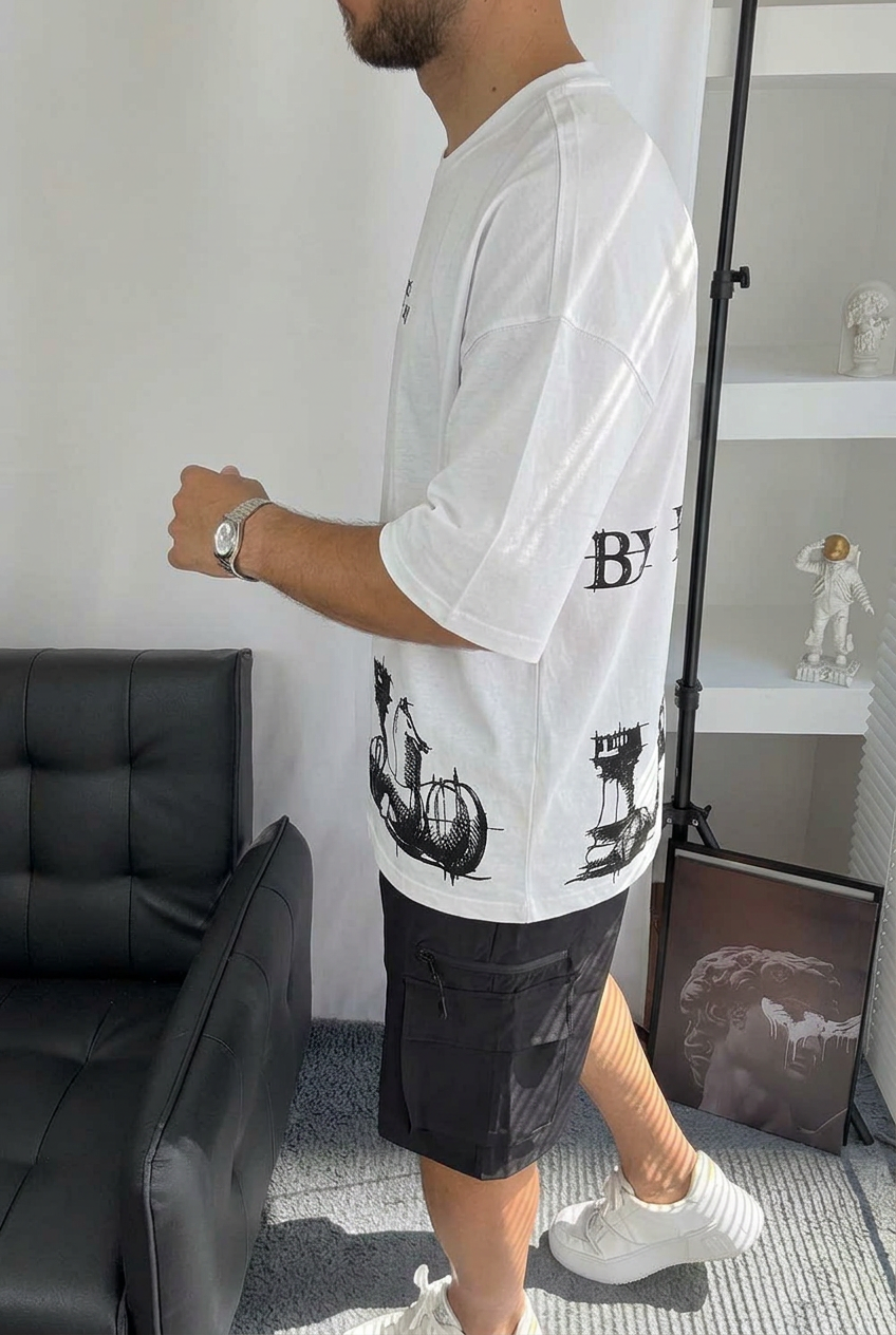 Oversized T- shirt By The Rules - Λευκό